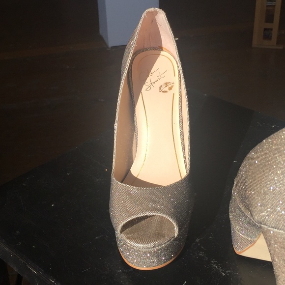 Colin Stuart shimmering gold and Black Platform Heels - Picture 5 of 6